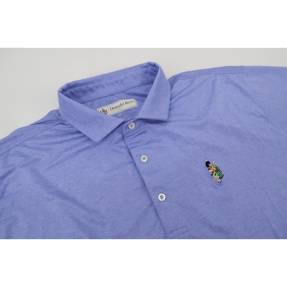 Donald Ross St Andrews Polo Shirt Mens XL Blue Bagpiper Performance Golf